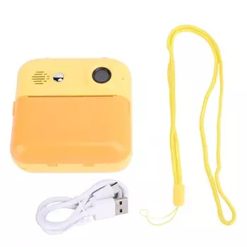 Мгновенная камера 48MP 1080P 2.4-дюймовый IPS-экран с поддержкой цифрового зума Детская цифровая селфи-камера-игрушка жёлтый