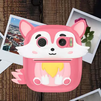 Мгновенная камера для детей с экраном 2,4 дюйма Привлекательная семейная поездка на праздники розовый