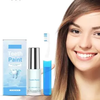Мгновенная отбеливающая краска для зубов Краска для отбеливания зубов для получения более яркой и уверенной улыбки с помощью зубной щетки 20 мл One Size белый