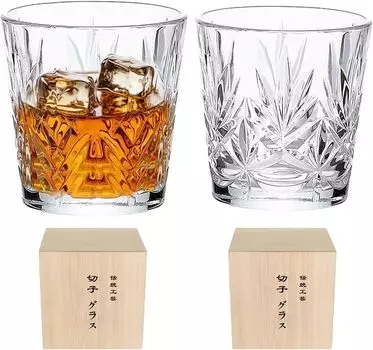 MGOXO 2024 Limited Kiriko Glass Sake Glass 300 мл Pattern Rocks Glass Shochu Glass Подарок на пенсию Свадебный подарок День День Парный подарок Koki Kishu Boss