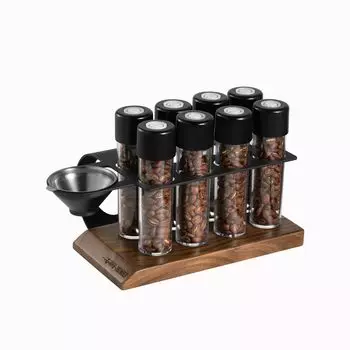 MHW-3BOMBER Coffee Bean Storage Container, Coffee Canister, One-way Exhaust, High Airtightness, Comes with Funnel, Set of 8, Measuring Canister,