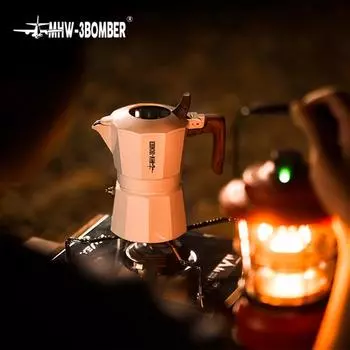 MHW-3BOMBER Двухклапанная кофеварка Moka с винтажной деревянной ручкой для эспрессо-машины для итальянского кофе Аксессуары для профессионального домашнего бариста