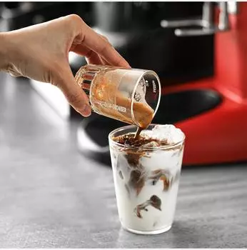 MHW-3BOMBER Espresso Glass Measuring Cup 50ML Clear Shot Glasses Coffee Mugs Set Espresso Measuring Tools Milk Frothing Pitcher 50ml