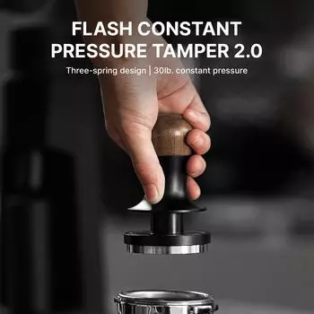 MHW-3BOMBER Flat Base Coffee Tamper 30Lbs Constant Pressure Calibrated Spring Loaded Tamper Auto Reset Espresso Tamper with Base 51mm светло-желтого