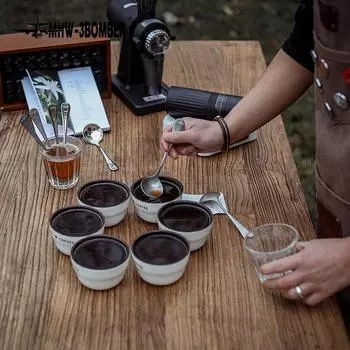 MHW-3BOMBER Long Handle Coffee Spoons Set Stainless Steel Stirring Scoops for Tea Cappuccino Cocktail Coffee Bar Accessories