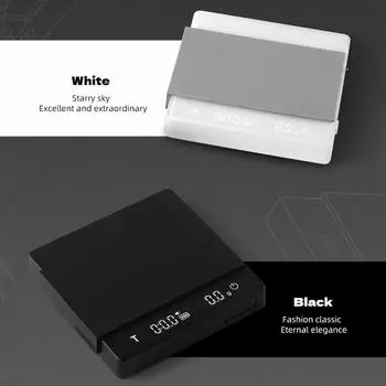 MHW-3BOMBER Мини-весы для кофе с таймером, 2 кг/0,1 г, точные, 3 режима, Type-C, перезаряжаемые, портативные Mini белый