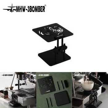 MHW-3BOMBER Стойка для взвешивания кофе с регулируемой высотой и силиконовым нескользящим основанием, подставка для электронных весов, водонепроницаемые инструменты для бариста чёрный