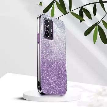 Mi10t Mi11t роскошный блестящий чехол с градиентным покрытием для Xiaomi Mi 11t Pro 5g 11 T 10T женский силиконовый противоударный чехол 11tpro For Mi 10T чёрный
