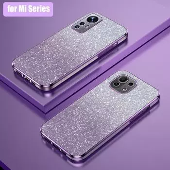 Mi11 11lite 12lite роскошный блестящий чехол с градиентным покрытием для Xiaomi Mi 12 11 Lite 5g Ne Pro женский мягкий силиконовый чехол Mi12 For Mi 12 фиолетовый