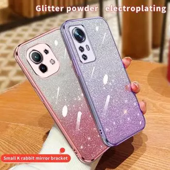 Mi11 Mi12lite Роскошный блестящий чехол с покрытием для Xiaomi Mi 12 11 Lite mi11lite Mi11t 11t Pro 12t Прозрачный чехол redmi k40 k30 k50 Mi 13 синий