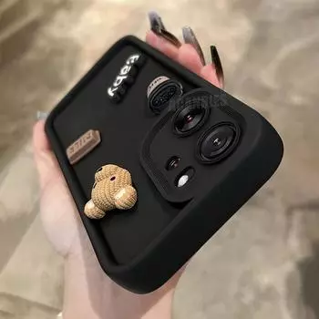 Mi13t милый 3D медведь кофе мультфильм силиконовый чехол для Xiaomi Mi 13t 12t 11t Pro 13 12 11 Lite 11i мягкий матовый чехол Poco X3 Nfc C65 for mi 13t белый