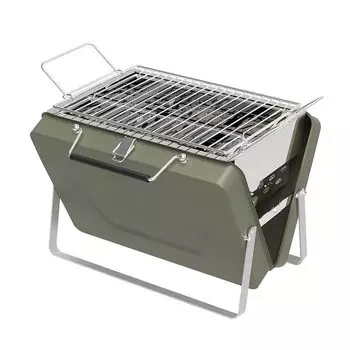 Miagolale BBQ Печь Attache Case Гриль V-образный настольный гриль BBQ Зеленый