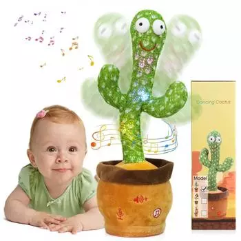 Miaodam Движущаяся игрушка кактус Игрушка Движущийся кактус Танцующий кактус Регулятор громкости Танцующий кактус Вышивка