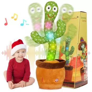 MIAODAM Движущаяся игрушка кактус Танцующий кактус Игрушка Подарок на день рождения Движущаяся поющая говорящая игрушка кактус День Рождественский подарок Новый день Украшение Имитация