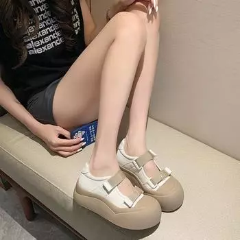 «Miaolu» Девушка из Гонконга, остров ~ Платформа Уродливые милые однотонные туфли Мэри Джейн Женские летние универсальные модные повседневные кроссовки 35