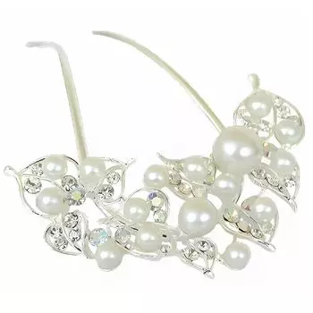 Miaomyao Drumstick Hair Japanese Bijou U Hair Accessories [Miaomyao] Шпилька, Украшение, Платье, Томэсодэ, Кимоно, Металл, Жемчуг, Гребень, Элегантный, Цветок, серебряный