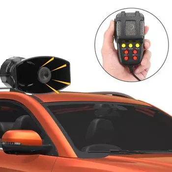 Mic PA System Emergency Amplifier Hooter 12V 100W Police Siren Air Horn Megaphone Tone Car Warning Alarm Speakers Loud New amagi чёрный