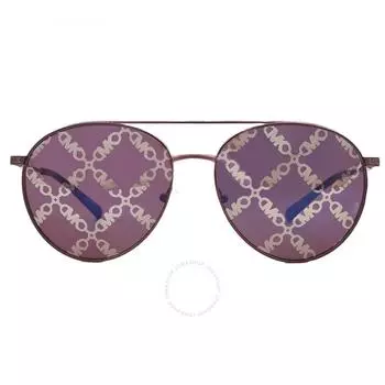 Michael Kors Arches Cordovan Logo Зеркальные женские солнцезащитные очки-пилоты MK1138 1896GT 58
