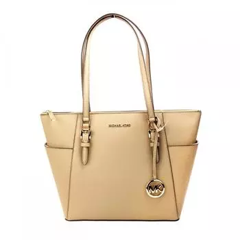 Michael Kors Charlotte Camel Большая кожаная большая сумка на молнии с верхом Женский кошелек мульти