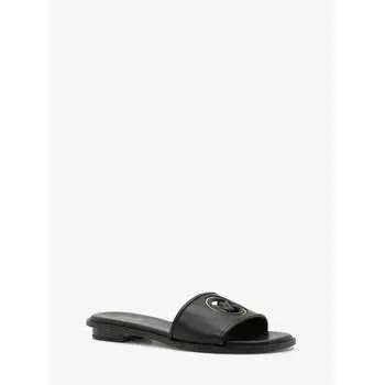 MICHAEL KORS DEANNA CUT OUT FLAT SANDALS 49S4DNFA2L1 BLACK