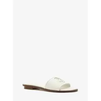 MICHAEL KORS DEANNA CUT OUT FLAT SANDALS 49S4DNFA2L1999 OPTIC WHITE
