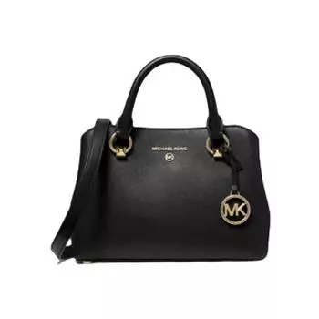 Michael Kors Edith Saffiano Leather Satchel Сумка через плечо черный кожаный золотой