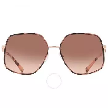 Michael Kors Empire Butterfly Коричнево-розовые женские солнцезащитные очки неправильной формы с градиентом MK1127J 110813 59