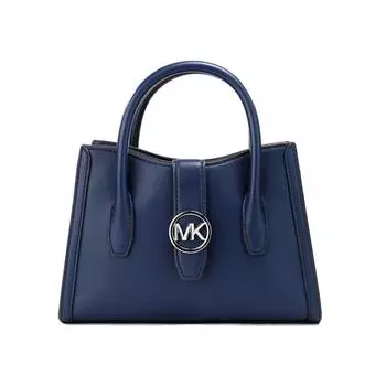 Michael Kors Gabby Small Navy Faux Leather Top Zip Satchel Crossbody Women s Purse multi