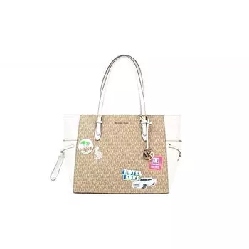 Michael Kors Gilly Большая дорожная сумка-тоут из ПВХ с принтом Майами Женский кошелек мульти