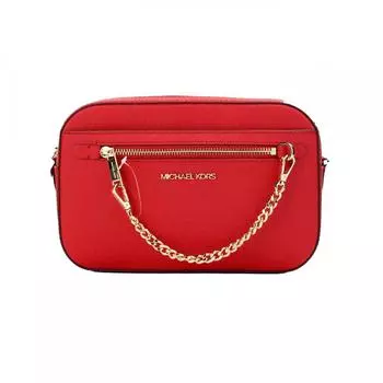 Michael Kors Jet Set Большая яркая кожаная женская сумка через плечо с цепочкой на молнии East West, мульти