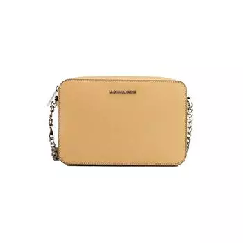Michael Kors Jet Set Большая сумка через плечо из сафьяновой кожи East West Camel Женская сумка мульти