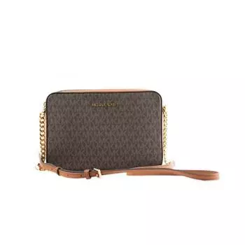 Michael Kors Jet Set Большая сумка через плечо из сафьяновой кожи East West [Women s Signature] коричневый