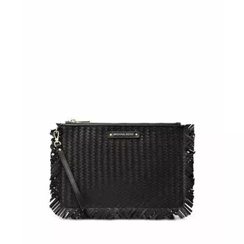Michael Kors Jet Set Большой плетеный кожаный клатч Zi ouch и подарочная коробка
