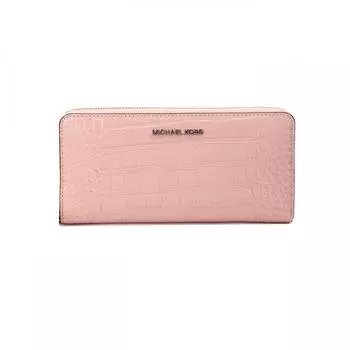 Michael Kors Jet Set Большой розовый кожаный женский кошелек с животным принтом на запястье, мульти