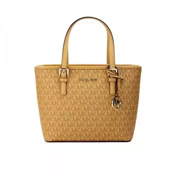 Michael Kors Jet Set Cider ПВХ кожа XS Carryall Top Zip Tote Bag Женский кошелек мульти