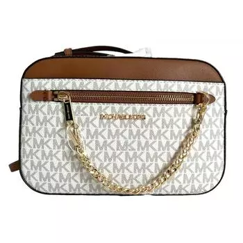 Michael Kors Jet Set East West Chain Signature Сумка через плечо MK ваниль mk золото