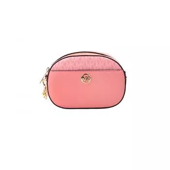 Michael Kors Jet Set Glam Tea Rose Кожаная овальная сумка через плечо Женский кошелек мульти