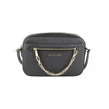 Michael Kors Jet Set Item Большая женская сумка через плечо из сафьяновой кожи East West с цепочкой на молнии Желтый черный