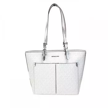 Michael Kors Jet Set Medium Optic Signature Женская сумка-тоут из ПВХ с двойным карманом, мульти