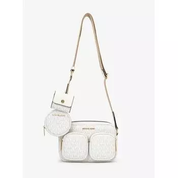 MICHAEL KORS JET SET ПУНКТ CROSSBODY С TECH ATTACH MEDIUM MK SIGNATURE 35T4GTTC2B1999 ОПТИЧЕСКИЙ БЕЛЫЙ