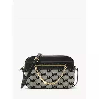MICHAEL KORS JET SET ПУНКТ EW ЦЕПЬ НА МОЛНИИ КРЕСТОВАЯ БОЛЬШАЯ 35S4GTTC9J1 ЧЕРНАЯ