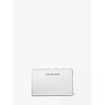 MICHAEL KORS JET SET TRAVEL Billfold Zip Compact Wallet Medium 35F7GTVF2L1999 Optic White
