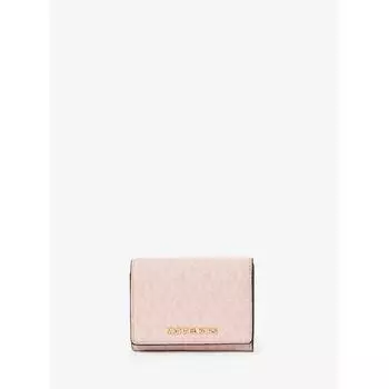MICHAEL KORS JET SET TRAVEL Compact Wallet Medium MK Signature 35R4GTVE2V7183 Powder Blush Multi