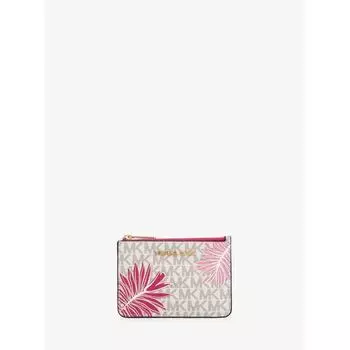 MICHAEL KORS JET SET TRAVEL ID ЧЕХОЛ ДЛЯ МОНЕТ МАЛЕНЬКИЙ MK SIGNATURE 35S4GTVP1B2613 ЭЛЕКТРО РОЗОВЫЙ МУЛЬТИ