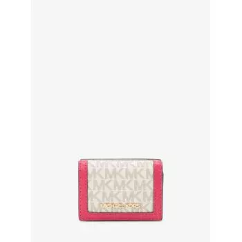 MICHAEL KORS JET SET TRAVEL Кошелек тройного сложения на молнии Очень маленький MK Signature 35F3GTVD0B2613 Электро-розовый, разноцветный