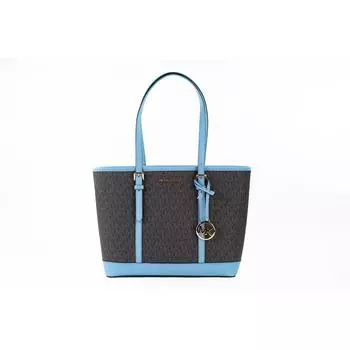Michael Kors Jet Set Travel Маленькая синяя женская сумка через плечо из ПВХ