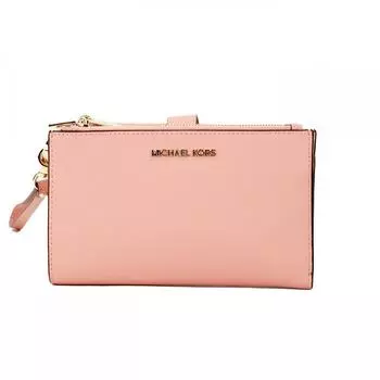 Michael Kors Jet Set Travel Primrose Leather Большой браслет с двойной молнией Женский кошелек мульти