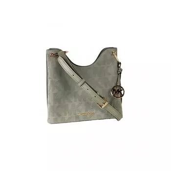 Michael Kors Joan Большая сумка-мессенджер из перфорированной замши с напуском зеленый