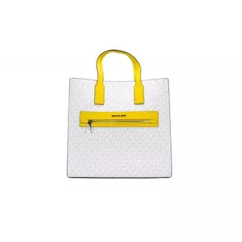 Michael Kors Kenly, большая фирменная цитрусовая сумка-тоут из ПВХ North South, компьютерная женская сумка, мульти