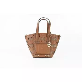 Michael Kors Kimber Small Luggage Leather 2 in 1 Zip Tote Messenger Bag Women s Purse multi